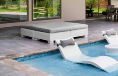 Ledge Lounger Affinity Square Sunbed With Flat Cushion